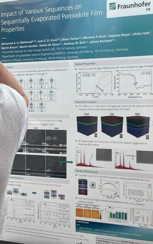 Fraunhofer ISE poster "Impact of Various Sequences on Sequentially Evaporated Perovskite Film Properties": seed/cap/bulk